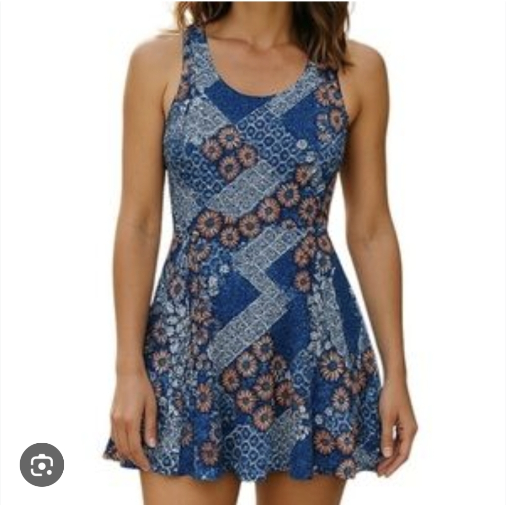 bebop Floral Patchwork Sleeveless Dress